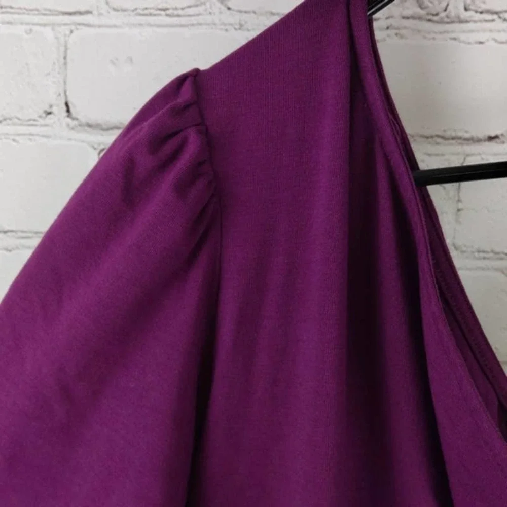 Who What Wear One Shoulder A-Line Dress Purple Medium NWT - Picture 3 of 10